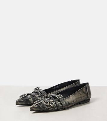 Buckle-detail leather ballet flats | Acne Studios
