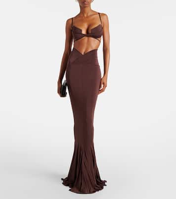 Falda larga drapeada | Nensi Dojaka