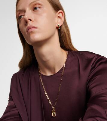 Halskette Radiant Deco aus 18kt Gelbgold mit Diamanten und Smaragd | Shay Jewelry