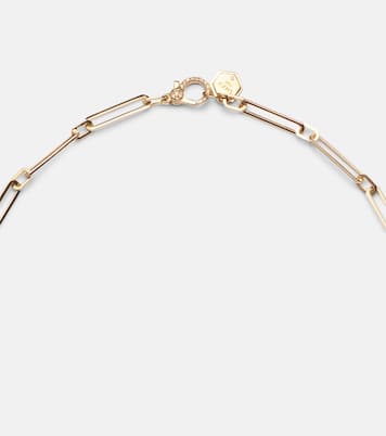 Halskette Radiant Deco aus 18kt Gelbgold mit Diamanten und Smaragd | Shay Jewelry