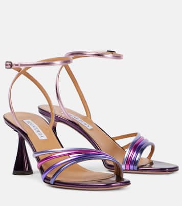 Sandalen Latour 75 aus Metallic-Lederimitat | Aquazzura