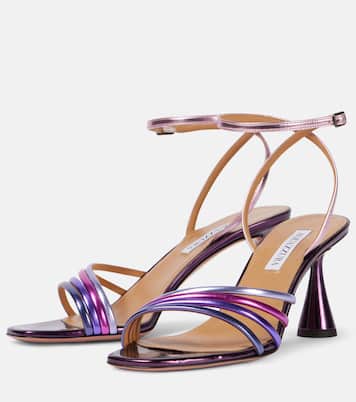 Sandalen Latour 75 aus Metallic-Lederimitat | Aquazzura