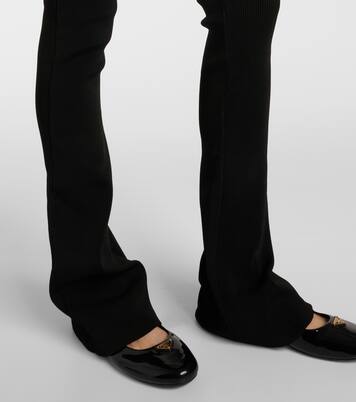 Ribbed-knit jersey flared pants | Prada