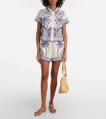 Palm Trees richelieu cotton shorts | Farm Rio