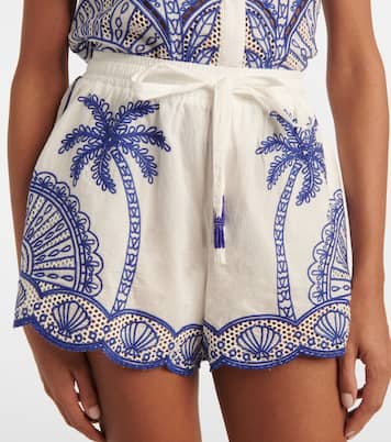 Palm Trees richelieu cotton shorts | Farm Rio