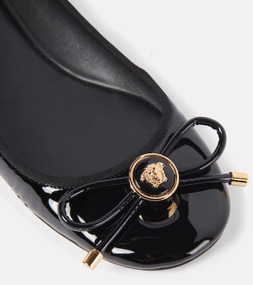 Opera bow-detail patent leather ballet flats | Versace