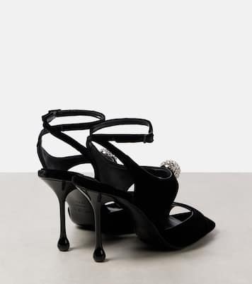 Sandalen Orb 95 aus Samt mit Kristallen | Jimmy Choo