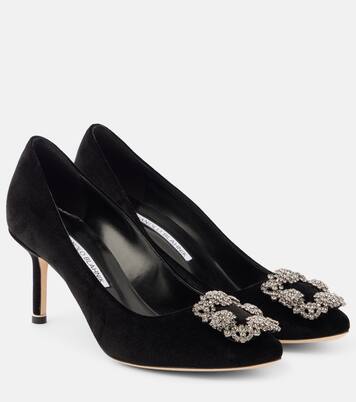 Hangisi 70 embellished velvet pumps | Manolo Blahnik