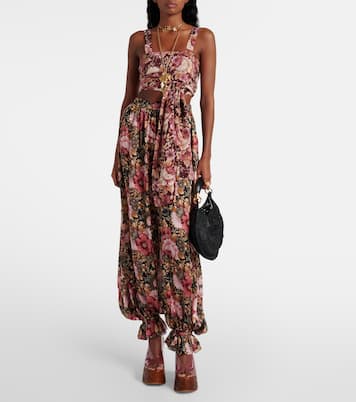 Floral crêpe de chine crop top | Chloé