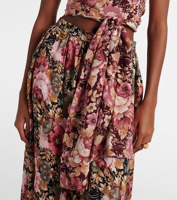 Floral crêpe de chine crop top | Chloé