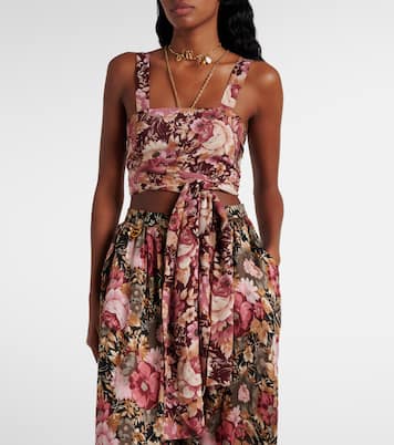 Floral crêpe de chine crop top | Chloé