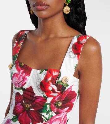 Vestido bustier de popelín de algodón | Dolce&Gabbana