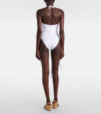 Draped halterneck swimsuit  | Alaïa