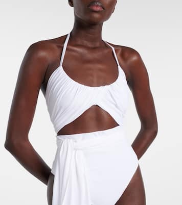 Draped halterneck swimsuit  | Alaïa