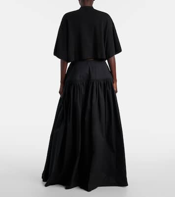 Gathered cotton poplin maxi skirt | Alaïa