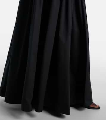 Gathered cotton poplin maxi skirt | Alaïa