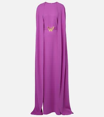 Caped silk-blend gown | Oscar de la Renta