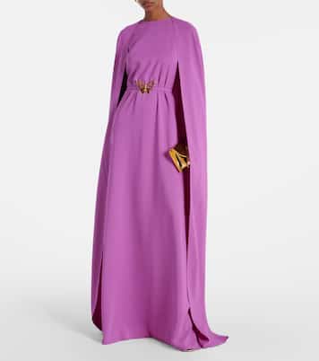 Caped silk-blend gown | Oscar de la Renta