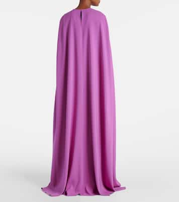 Caped silk-blend gown | Oscar de la Renta