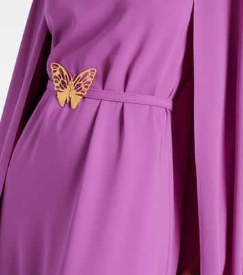 Caped silk-blend gown | Oscar de la Renta