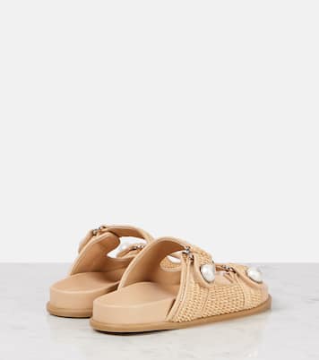 Sandalen Fayence aus Raffiabast mit Leder | Jimmy Choo
