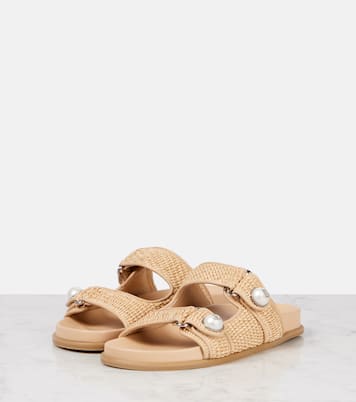 Sandalen Fayence aus Raffiabast mit Leder | Jimmy Choo