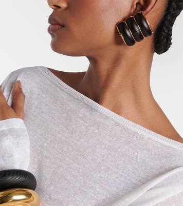 Bumper wooden clip-on earrings | Alaïa