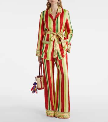 High-rise striped silk palazzo pants | Dolce&Gabbana