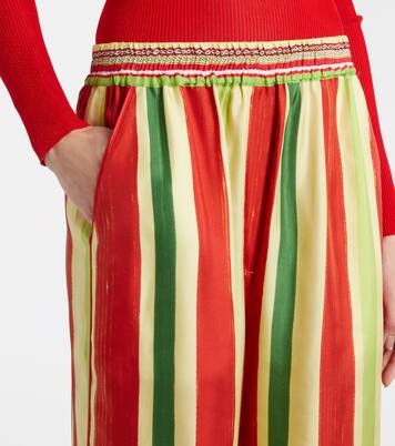 High-rise striped silk palazzo pants | Dolce&Gabbana