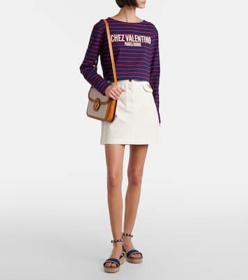 Sandali espadrillas Rockstud Double in denim | Valentino Garavani