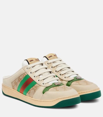 Slippers Screener GG Web Stripe aus Canvas | Gucci