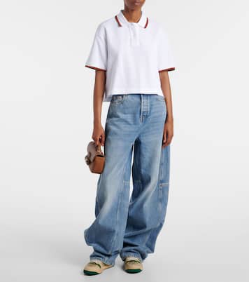 Slippers Screener GG Web Stripe aus Canvas | Gucci