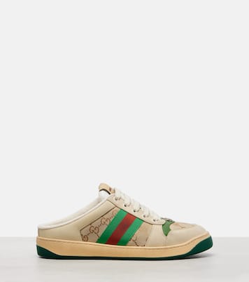 Slippers Screener GG Web Stripe aus Canvas | Gucci