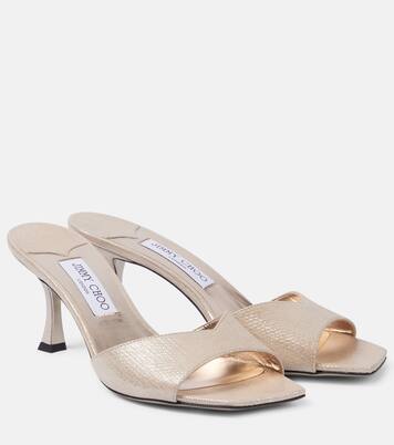 Pantoletten Skye 70 aus Metallic-Leder | Jimmy Choo