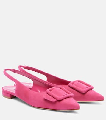 Maylura suede slingback flats | Manolo Blahnik