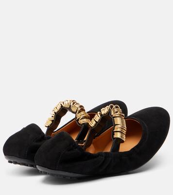 Dee绒面革玛丽珍平底鞋 | Tod's