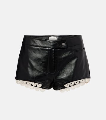 Lace-trimmed leather shorts | Magda Butrym