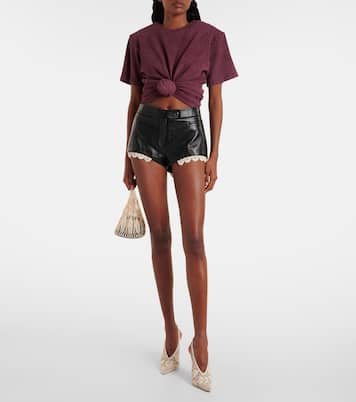 Lace-trimmed leather shorts | Magda Butrym