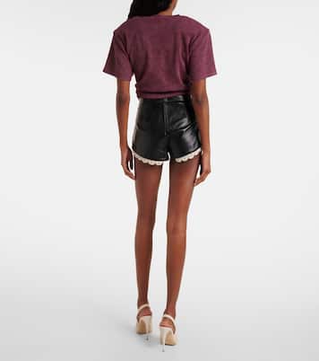 Lace-trimmed leather shorts | Magda Butrym