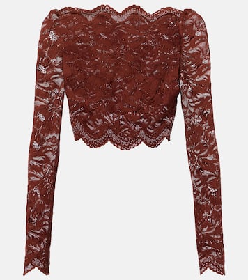 Floral lace crop top | Rabanne