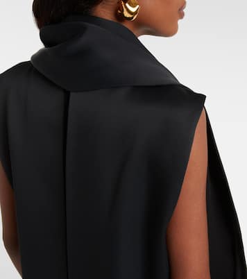 Top Loe de crepé satén con pañuelo | Khaite