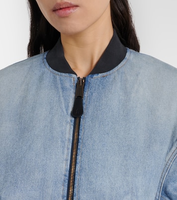 Cropped denim bomber jacket | Balenciaga