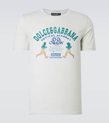 T-shirt brodé et imprimé en coton | Dolce&Gabbana