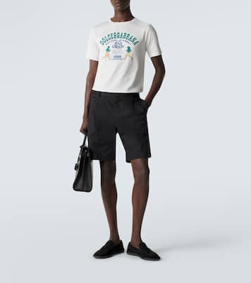 T-shirt brodé et imprimé en coton | Dolce&Gabbana