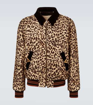 VGold leopard-print wool blouson jacket | Valentino