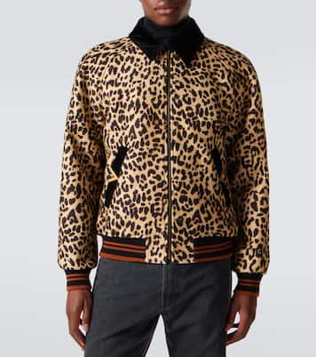 VGold leopard-print wool blouson jacket | Valentino