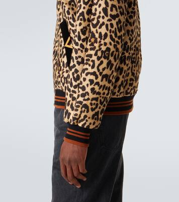 VGold leopard-print wool blouson jacket | Valentino