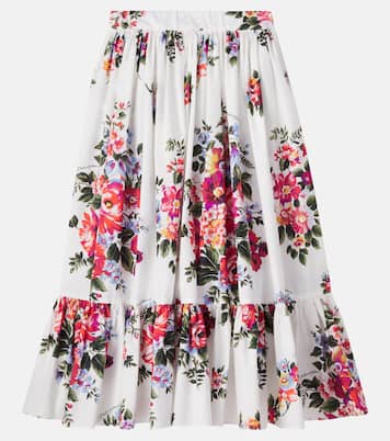 Floral cotton poplin skirt | Dolce&Gabbana Kids