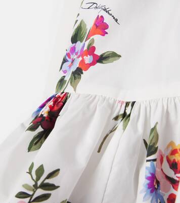 Floral cotton poplin skirt | Dolce&Gabbana Kids