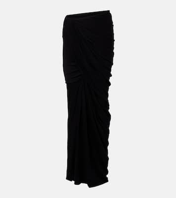 Gathered cotton-blend jersey maxi skirt | Entire Studios